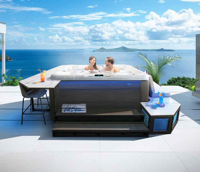 Calspas hot tub being used in a family setting - Yorba Linda